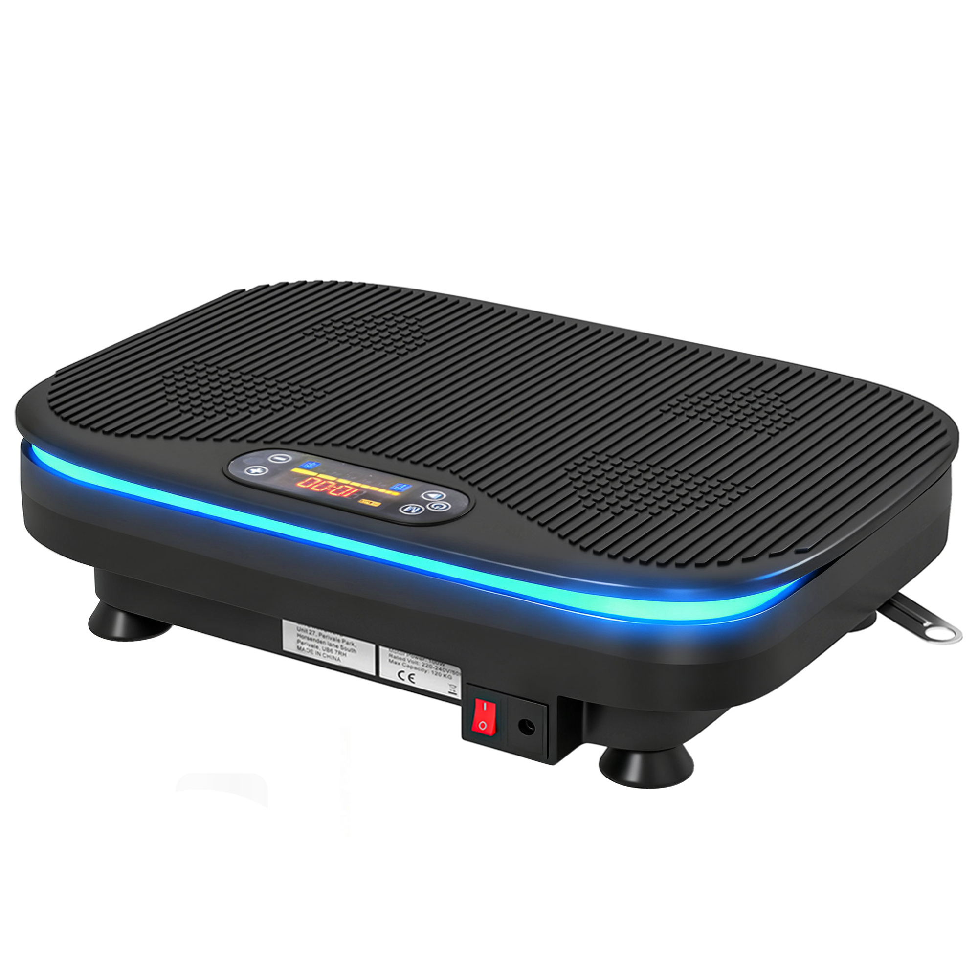 Vibratsiooniplatvorm treeninguks, Bluetooth-funktsioon, kaugjuhtimispult, 99 kiirustaset, must, 47 x 32 x 12 cm