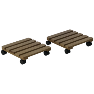2 tk rulluvad taimealused, tumepruunid, 30 x 30 x 7 cm