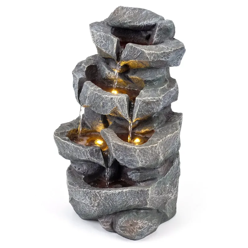 Aia purskkaev LED-valgustusega, 5-astmeline, must, 30 x 21 x 47 cm