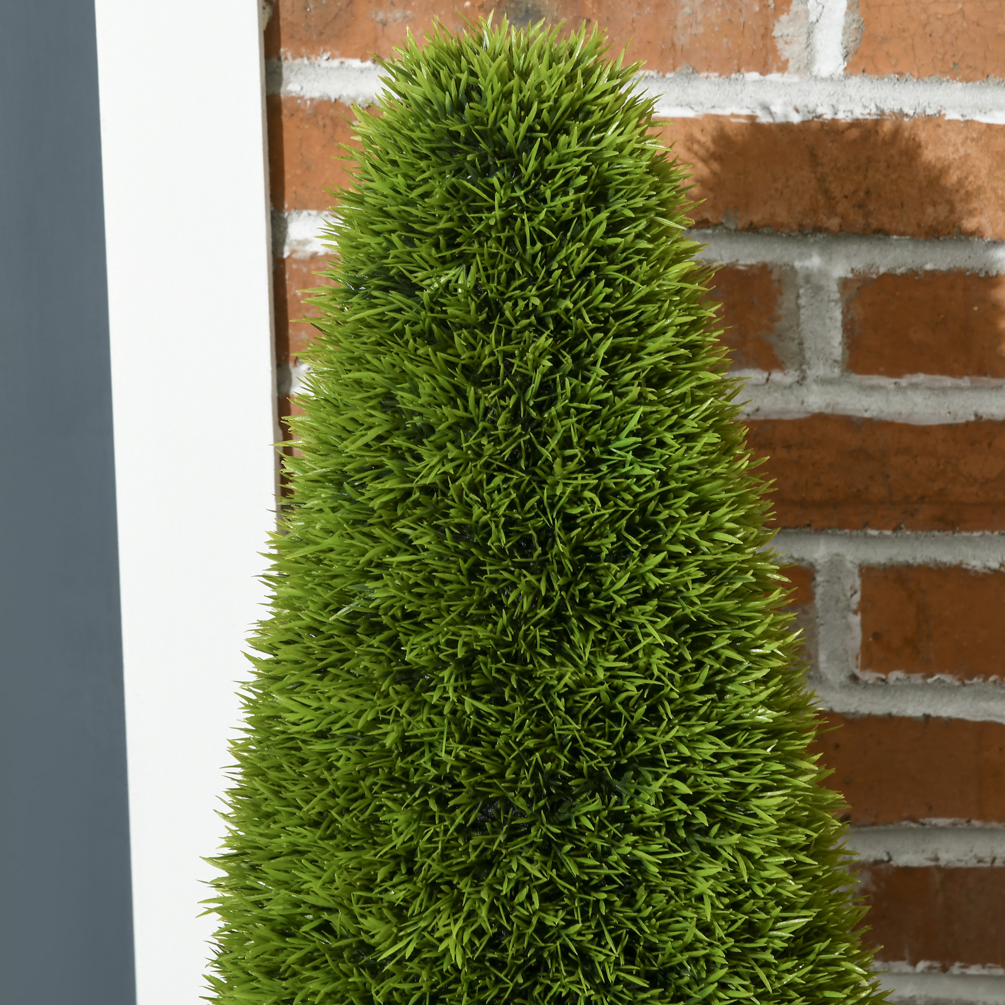 2 dalių dirbtinių kiparisų rinkinys su vazonu ir dirbtinėmis samanomis, žalia + balta, 90 cm - Image 8