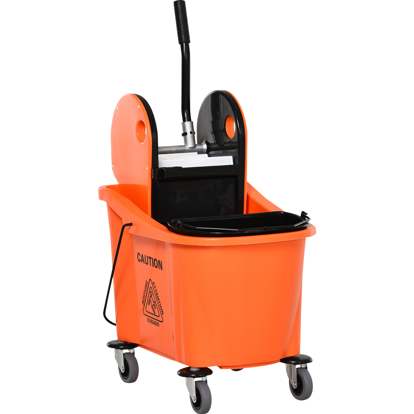 Puhastuskäru pressiga, 36 l, must / oranž, 54 x 41 x 91,5 cm
