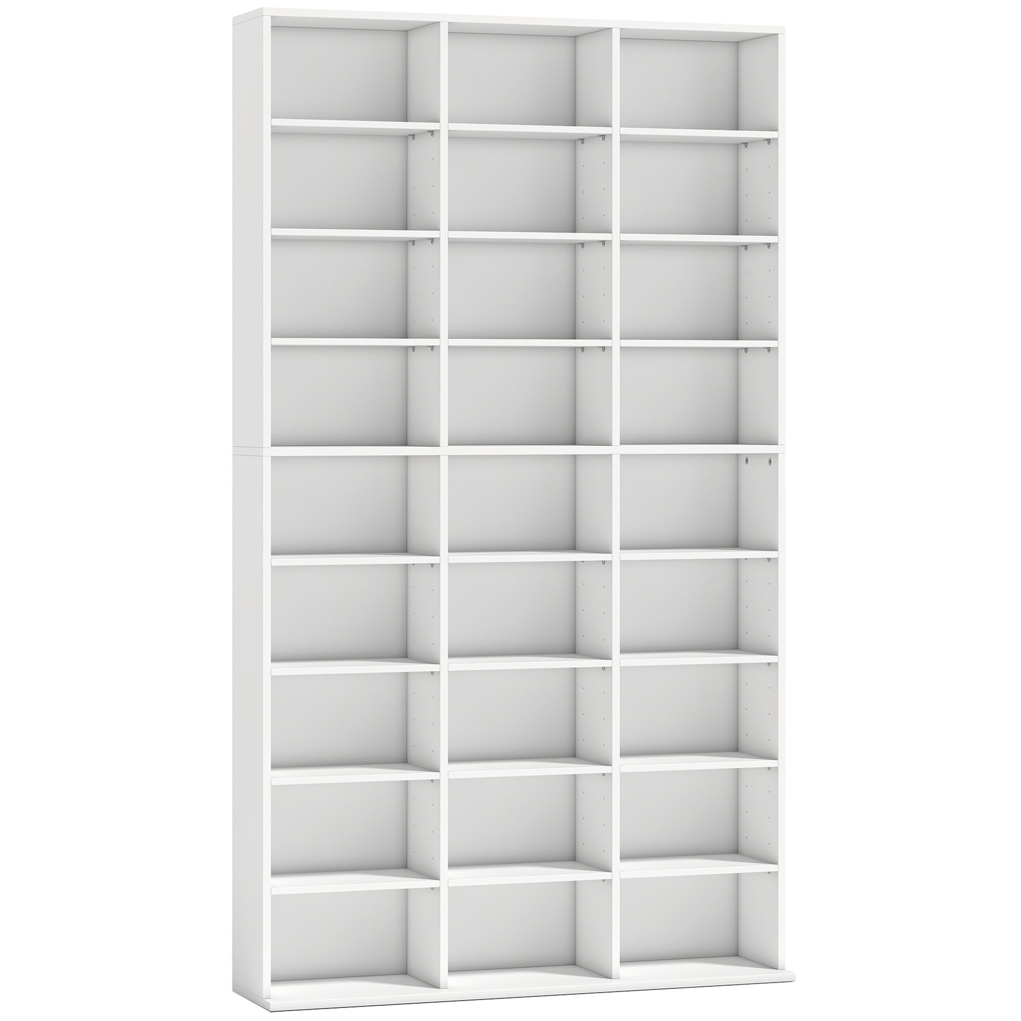 CD/DVD/Blu-ray hoiuriiul, 835 CD või 500 DVD, 27 sektsiooni, valge, 100 x 24 x 175 cm