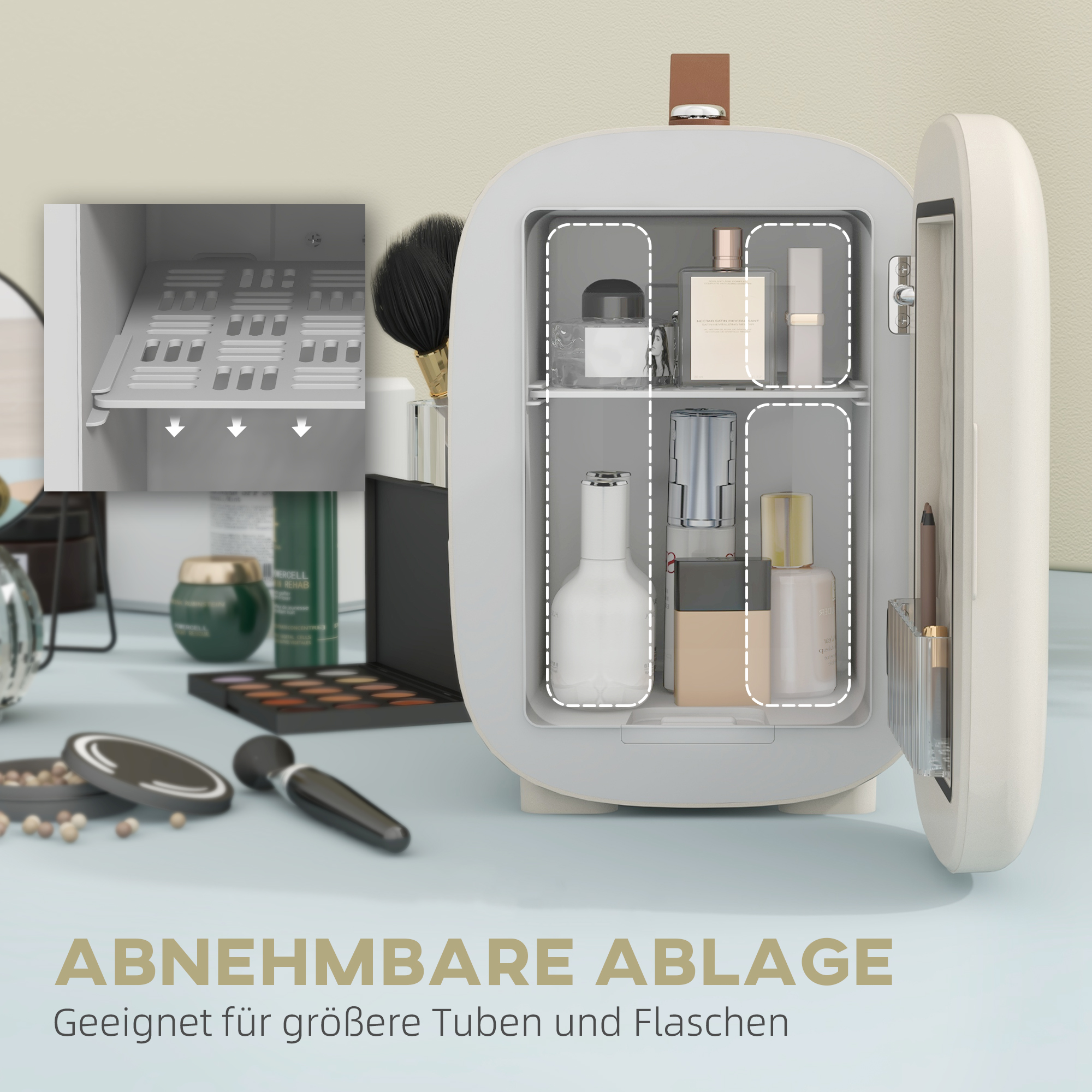 Minijääkaappi, 4 l, kermanvalkoinen, 20,3 x 26,3 x 28 cm - Image 5