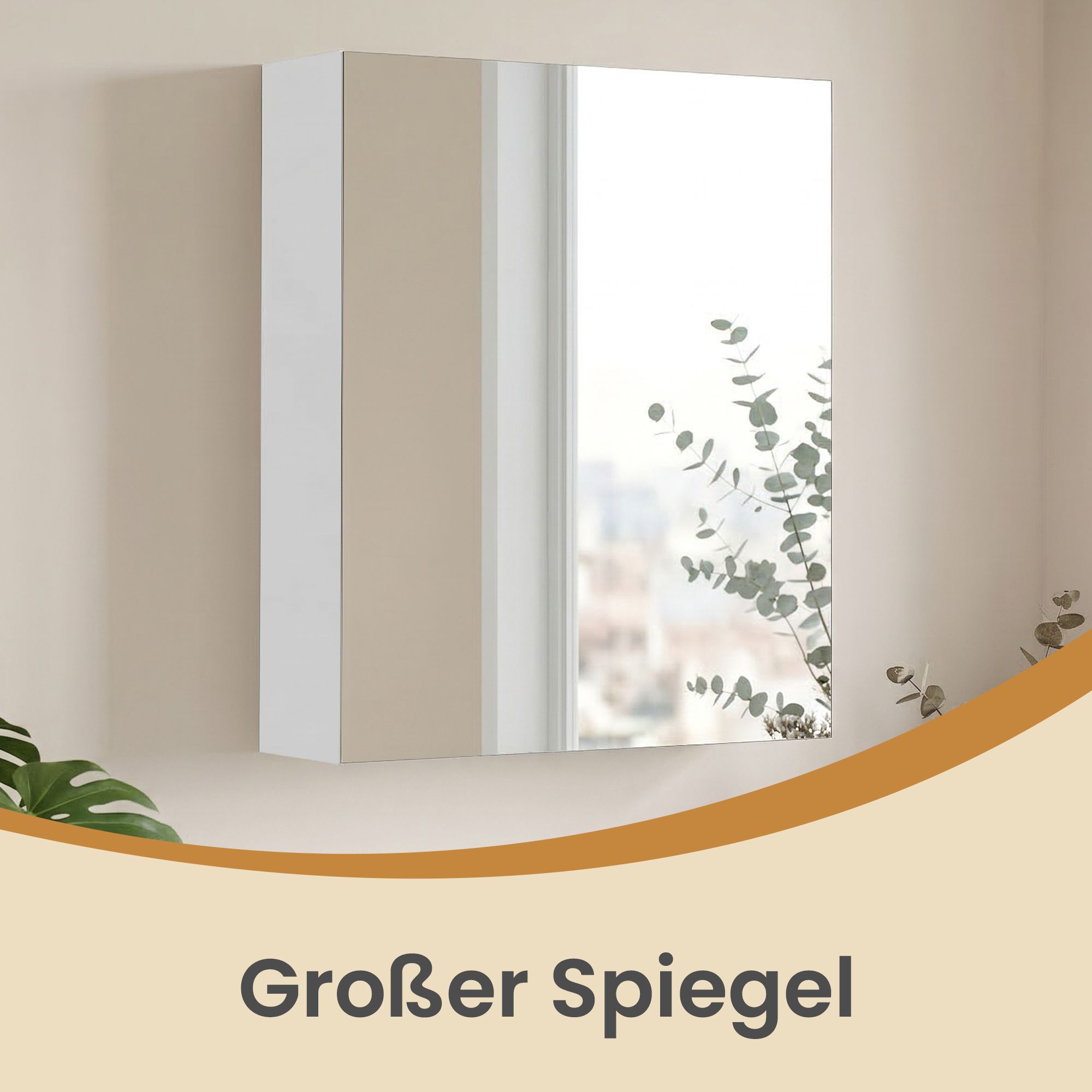 Piekarināms vannasistabas skapis ar spoguli, balts, 13 x 50 x 60 cm, regulējami plaukti - Image 8