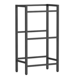 Joogikastide riiul, 3 taset, 36 x 55 x 116,1 cm, teras, must