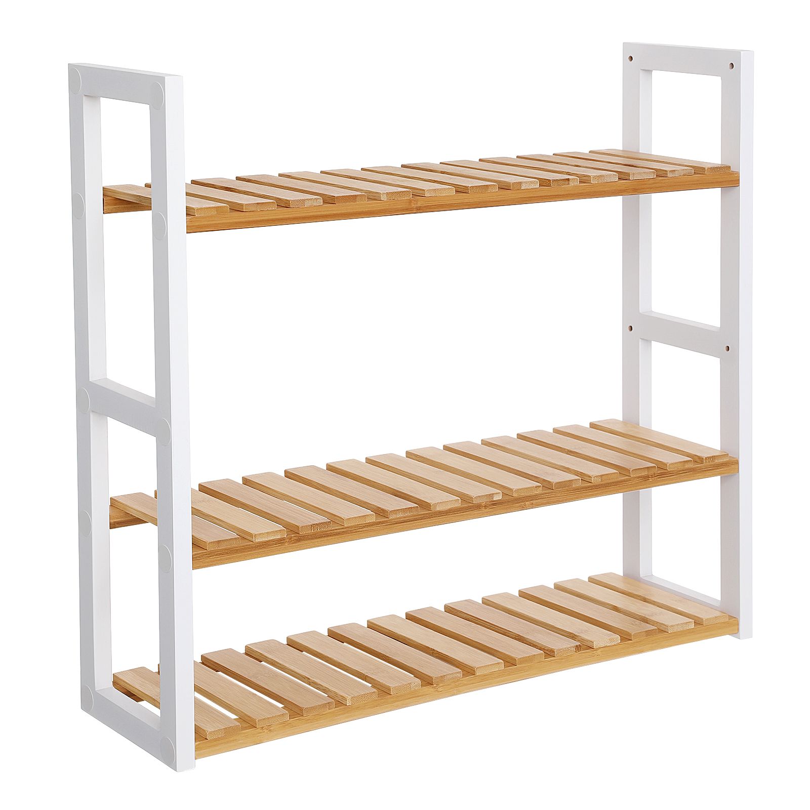 Vannas istabas plaukts no bambusa, 3 līmeņi, regulējami plaukti, 60 x 15 x 54 cm