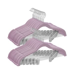 Sametise pinnaga riidepuud reguleeritavate klambritega, 12 tk, 42,5 x 23,5 cm