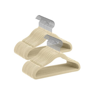 Laste riidepuud, 50 tk, 30 x 20,5 cm, sametiga, liivabeežid
