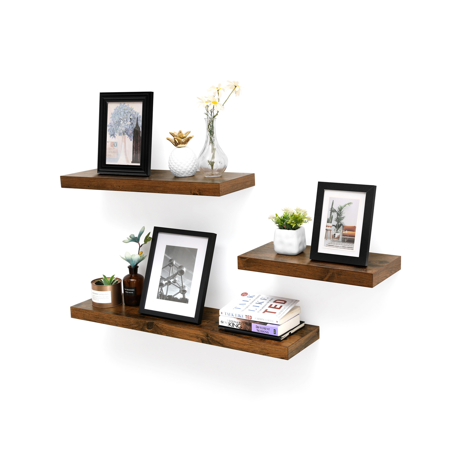 Seinähylly 80 x 20 x 3,8 cm, MDF ja rauta, valkoinen - Image 2