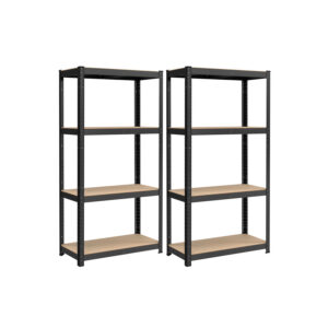 Raskele koormusele riiul 4 riiuliplaadiga, must, terasraam, 40 x 80 x 160 cm, kuni 520 kg