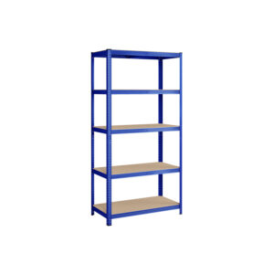 Laoriiul 200 x 100 x 50 cm, sinine, terasest ja MDF-ist, 5 reguleeritava riiuliga