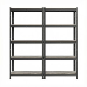 2-osaline riiulikomplekt 30 x 75 x 150 cm, terasraam, 5 reguleeritavat riiulitasandit