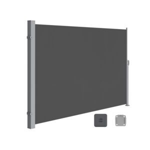 Sivumarkiisi 200 x 350 cm, antrasiitti, ulosvedettävä, jauhemaalattu metalli ja polyesteri