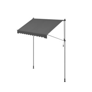 Puristettava parvekemarkiisi 250 x 120 cm, säädettävä korkeus 220–300 cm, antrasiitti