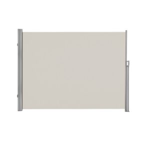 Sivumarkiisi 180 x 350 cm, ulosvedettävä, teräskotelo, taupe / beige