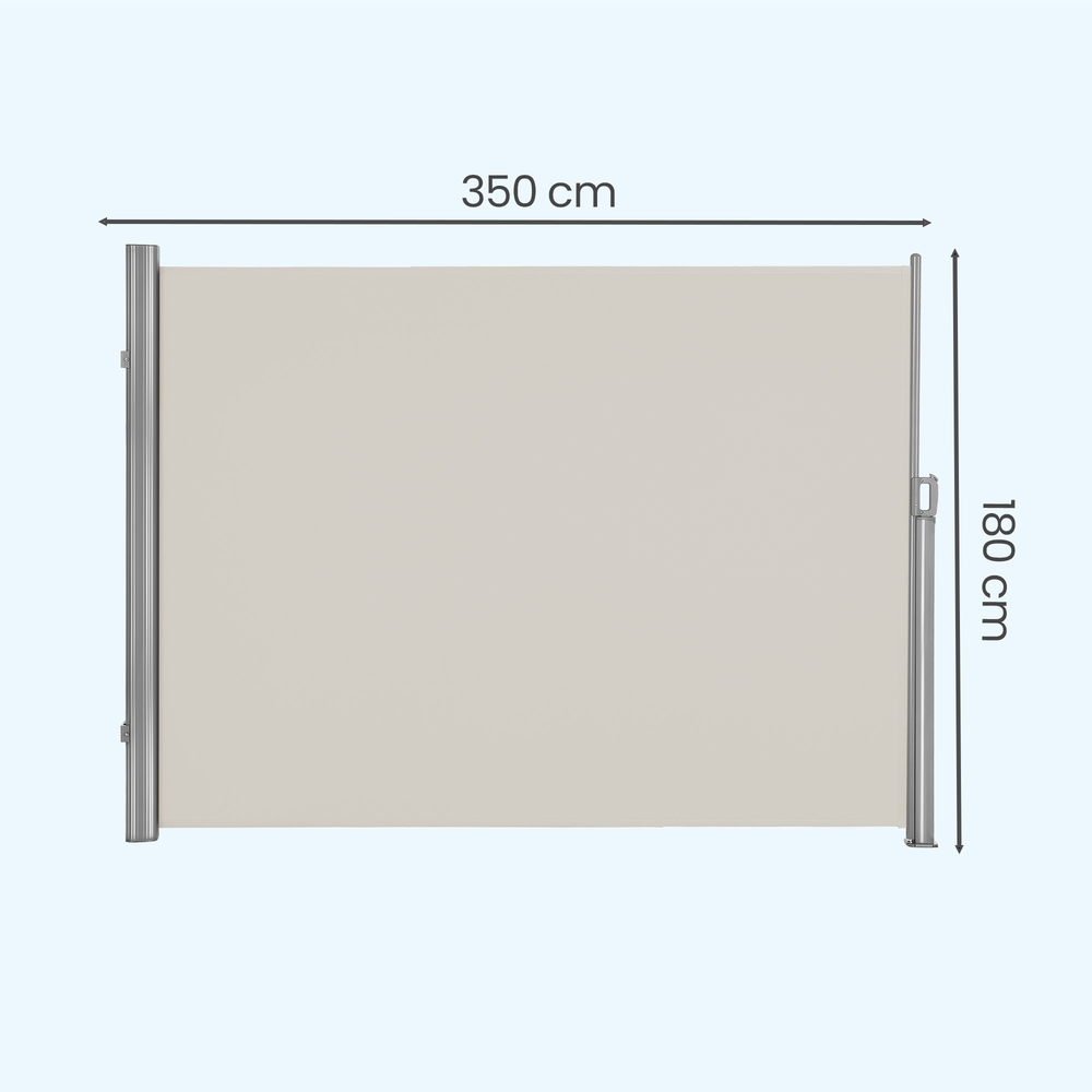 Šoninė markizė 180 x 350 cm, ištraukiama, plieninis korpusas, taupe / smėlio - Image 3
