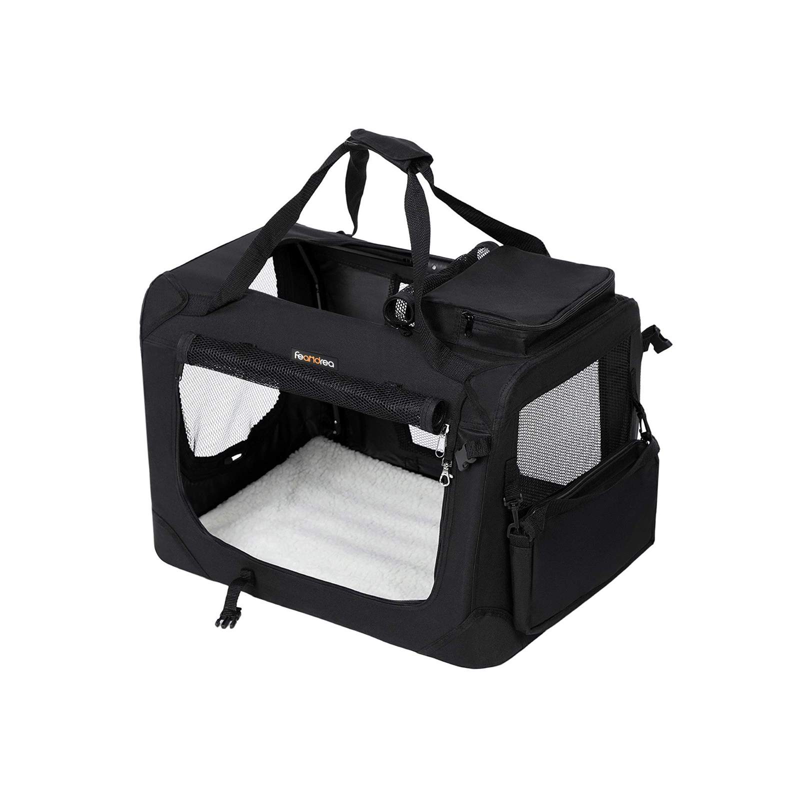 Gyvūnų transportavimo dėžė XL, juoda, Oxford audinys, 102 x 69 x 69 cm