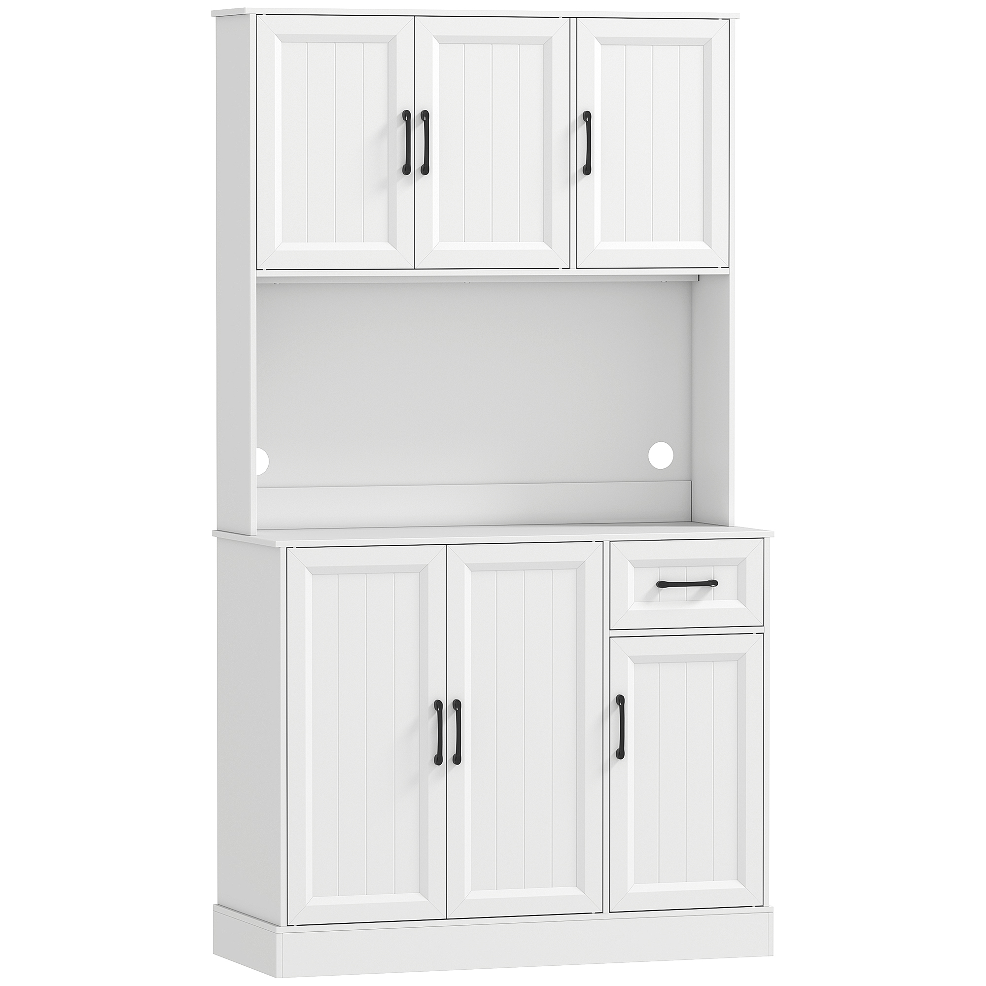 Virtuvės spintelė, 180,5 cm, balta, MDF, su darbo paviršiumi ir reguliuojamomis lentynomis