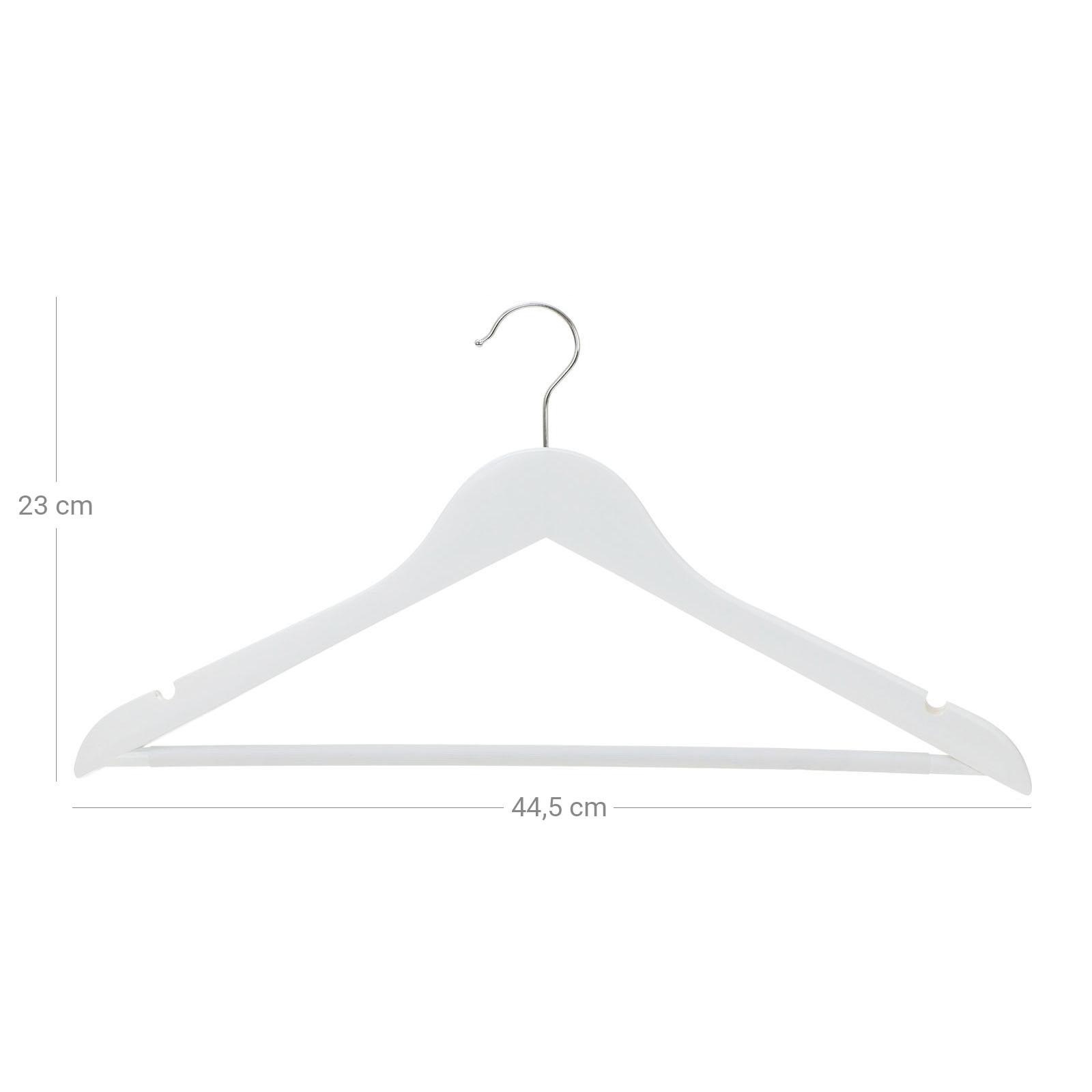 Vaateripustimet vaahterapuusta, valkoinen, 20 kpl, 44,5 x 23 x 1,2 cm - Image 8