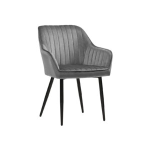 Söögitoa toolide komplekt, 2 tk, helehall, samet, metalljalad, 62,5 x 60 x 85 cm