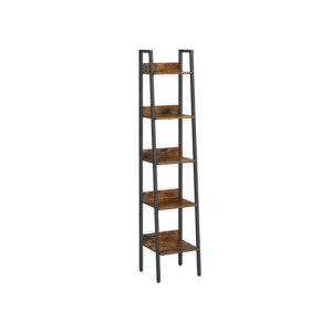 Kaldredelriiul 5 riiuliga, 33,8 x 30 x 170 cm, metall ja puitlaastplaat, pruun-must
