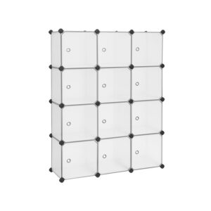 Modulaarne jalanõudekapp 12 sektsiooniga, valge, 93 x 31 x 123 cm