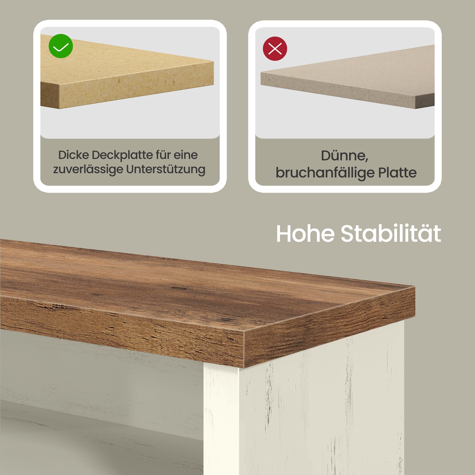 Apavu sols ar plauktu, 6 nodalījumi, regulējami plaukti, 29,5 x 100 x 50 cm, balti brūns - Image 7