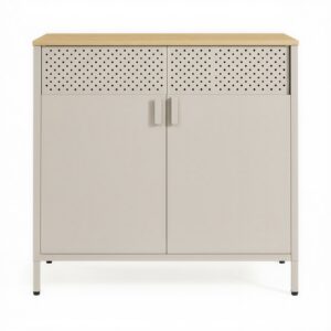 Metallist hoiukapp kahe uksega, reguleeritava riiuliga, 40 x 80 x 76 cm, liivabeež