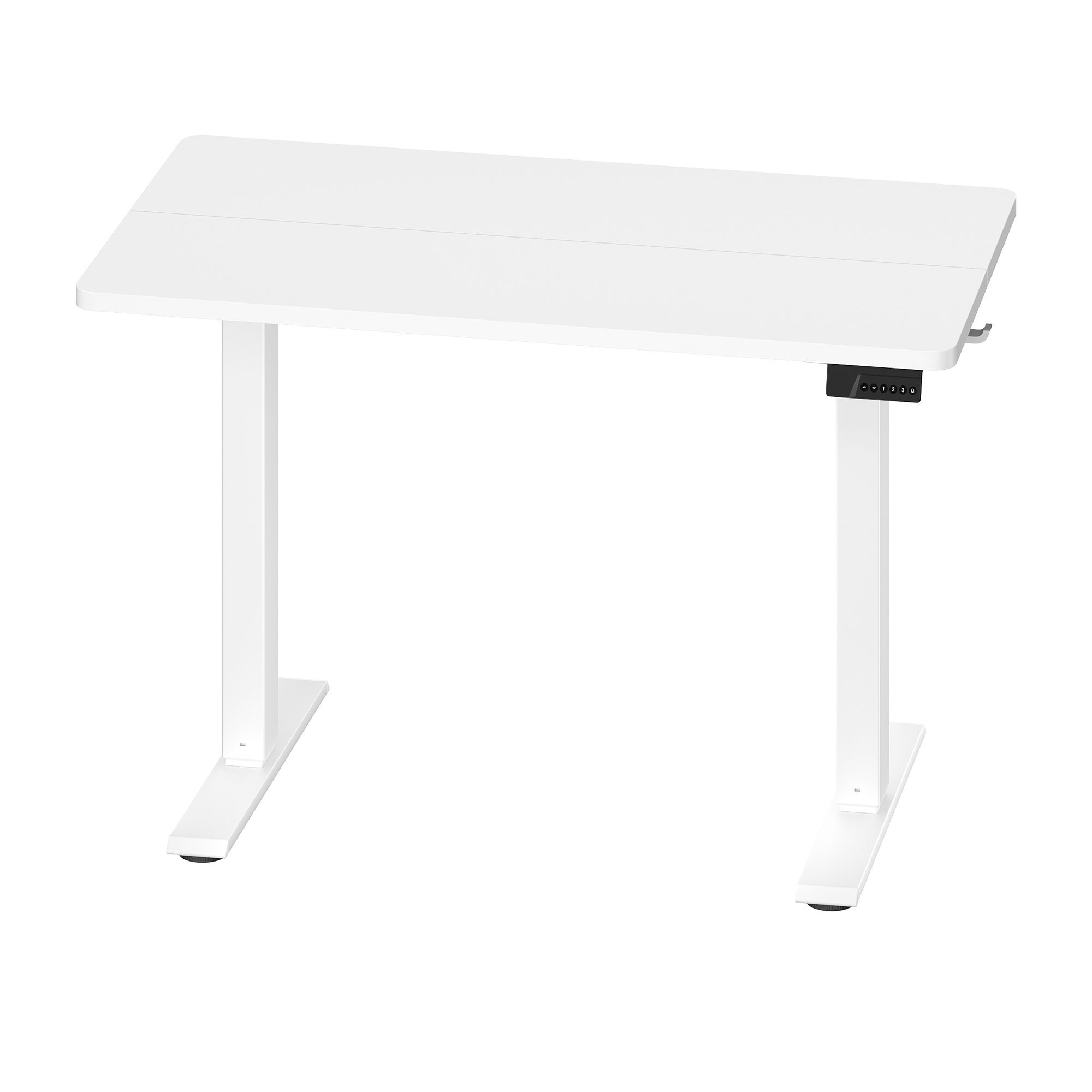 Elektrinis reguliuojamo aukščio rašomasis stalas su atminties funkcija, 80 x 50 cm, baltas
