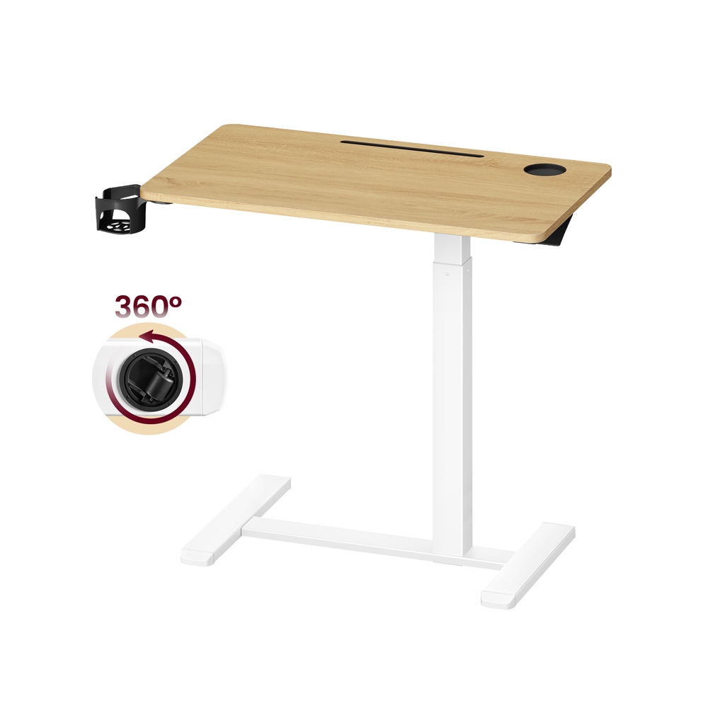Mobilus šoninis staliukas su ratukais, 80 x 45 x 65–102 cm, auksinio ąžuolo spalvos