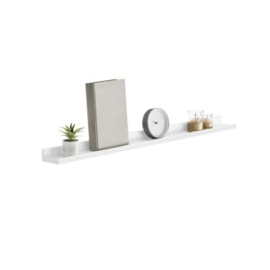 Piekarināms sienas plaukts fotogrāfijām un grāmatām, balts, MDF, 110 x 10 x 5/2 cm