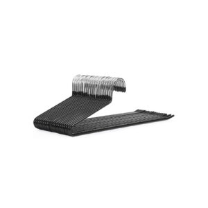 Avatud metallist püksiriidepuud, 20 tk, 38 x 13 cm, mustad, PVC-kattega