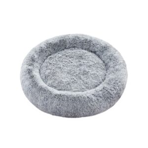Lemmiklooma pesa, helehall, plüüs, Ø 100 x 20 cm