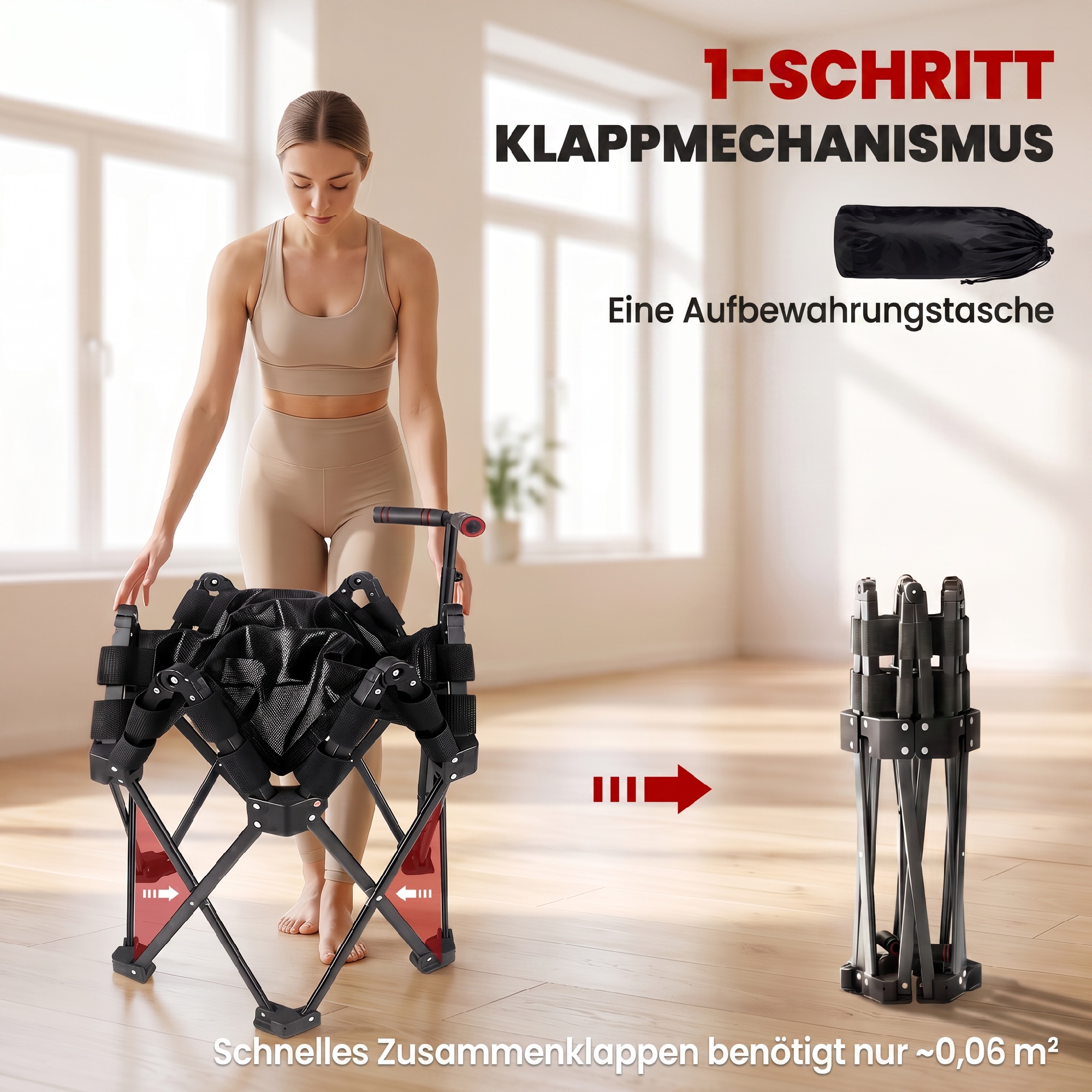 Sulankstomas fitnesso batutas su T rankena, juodas, 120 kg - Image 4