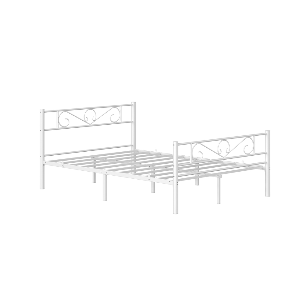 Viengulės lovos metalinis rėmas, baltas, 207 x 141,5 x 86,2 cm, 90 x 190 cm čiužiniui