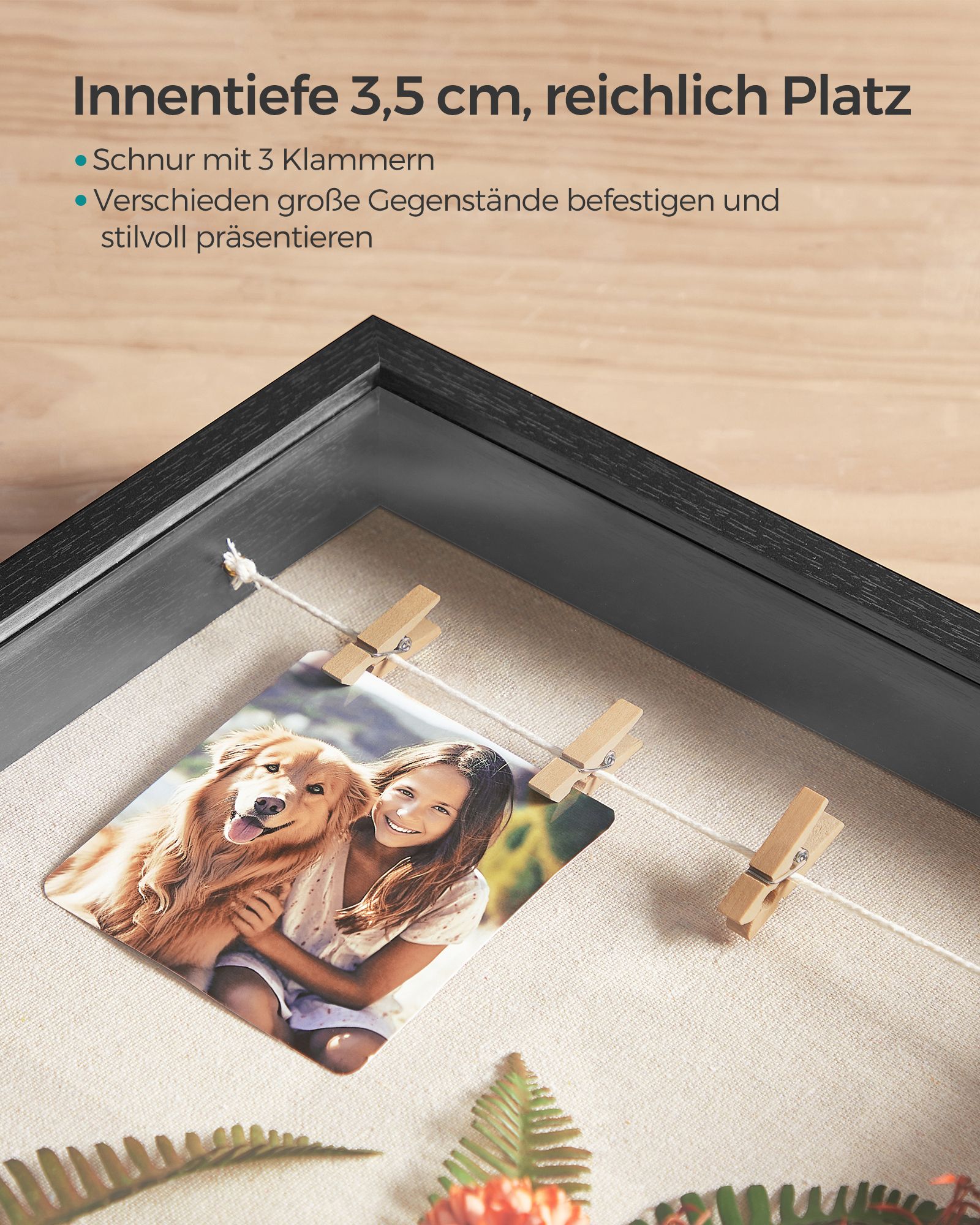 Pildiraam 3D karpraamina, must, MDF ja klaas, 30,4 x 5,5 x 38 cm - Image 4