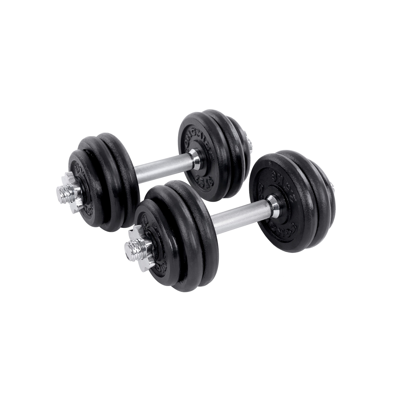 Reguleeritav hantlikomplekt, 30 kg, 2 x 15 kg, must, ühendustoruga
