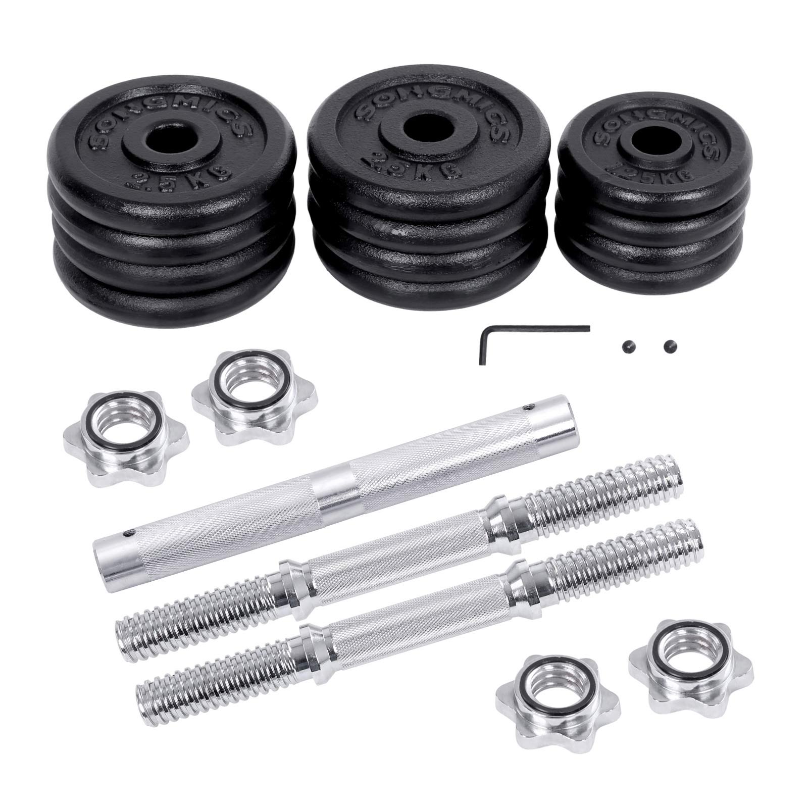Reguleeritav hantlikomplekt, 30 kg, 2 x 15 kg, must, ühendustoruga - Image 5