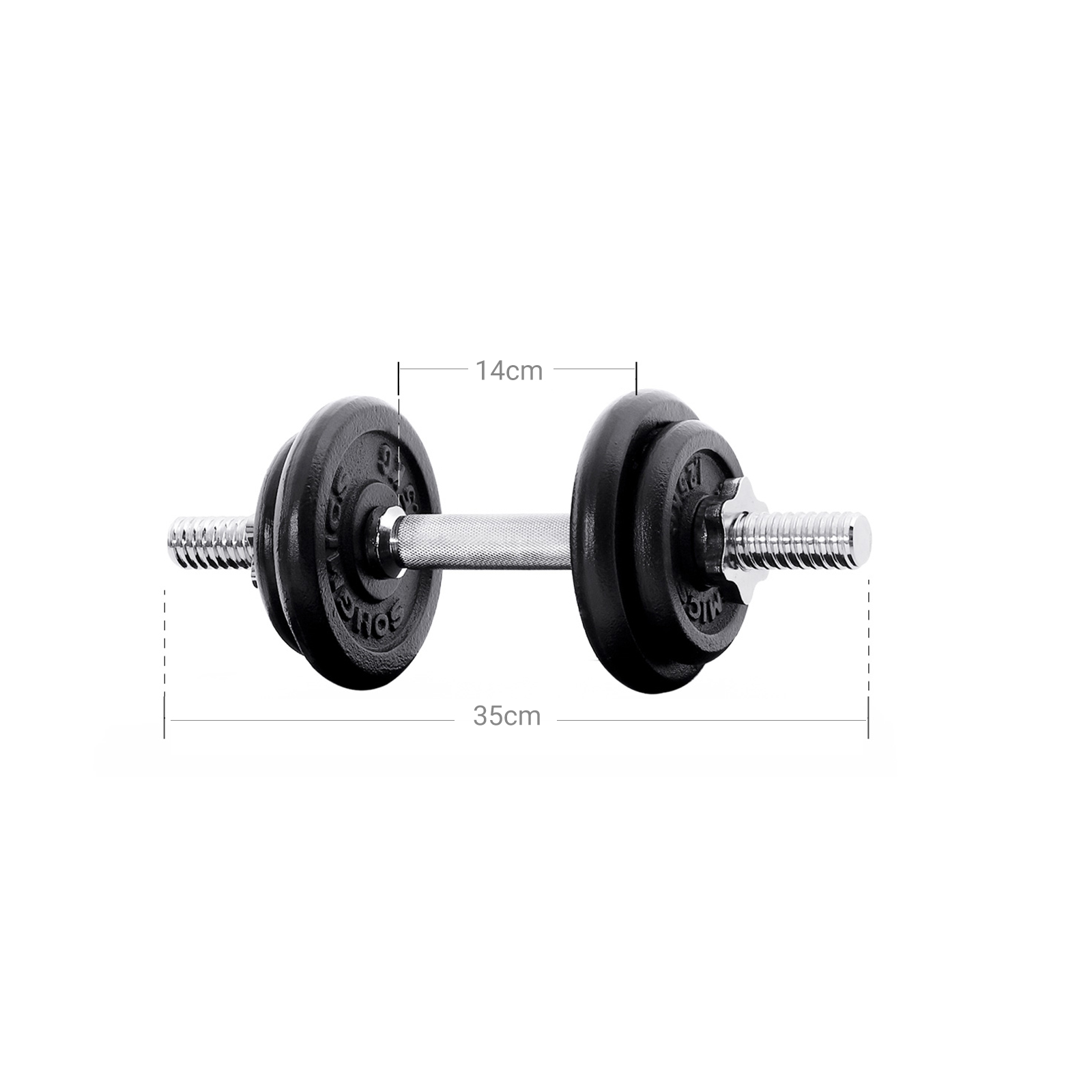 Reguleeritav hantlikomplekt, 30 kg, 2 x 15 kg, must, ühendustoruga - Image 6