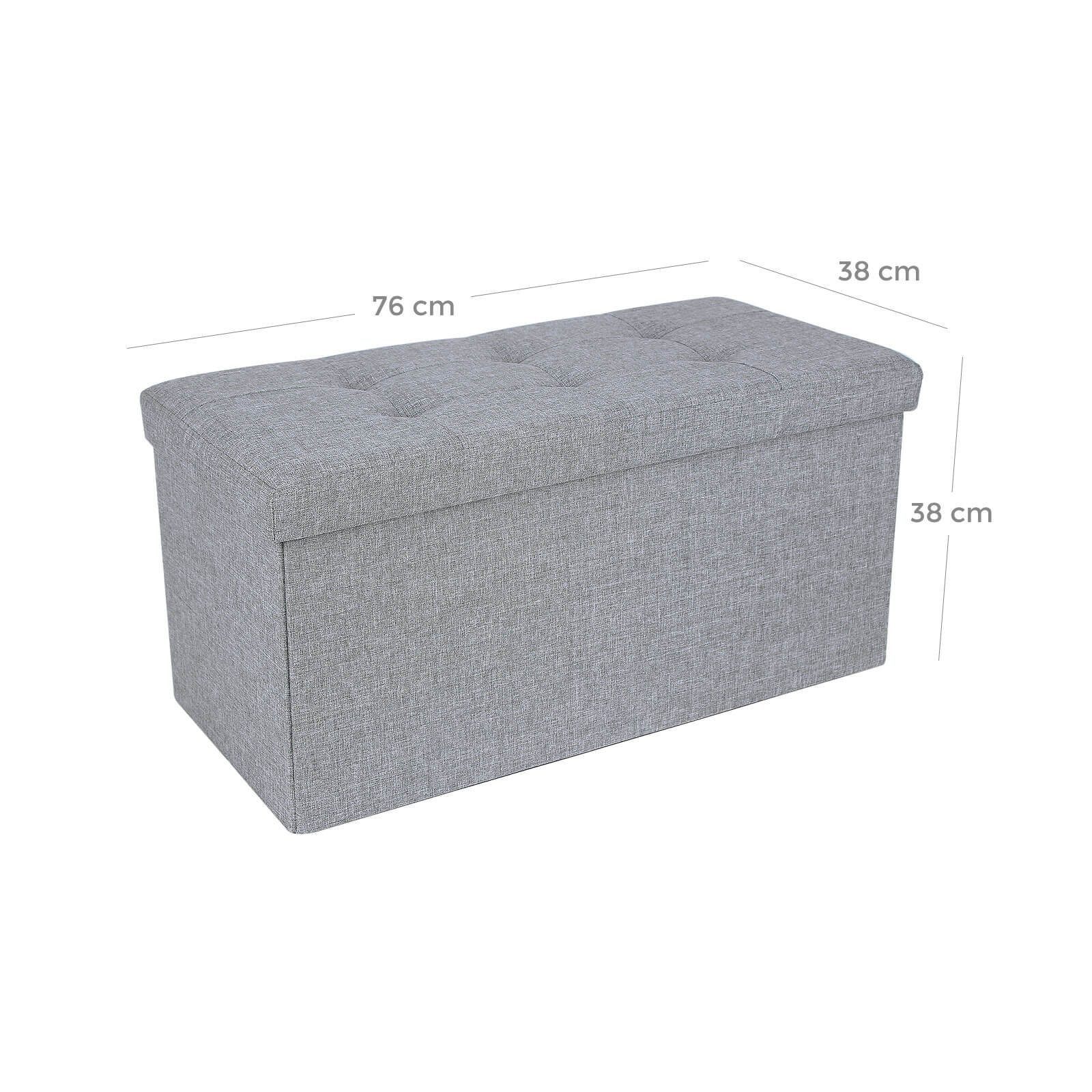 Daiktadėžė-sėdmaišis, 76 x 38 x 38 cm, šviesiai pilka marginta, lininė, iki 300 kg - Image 6