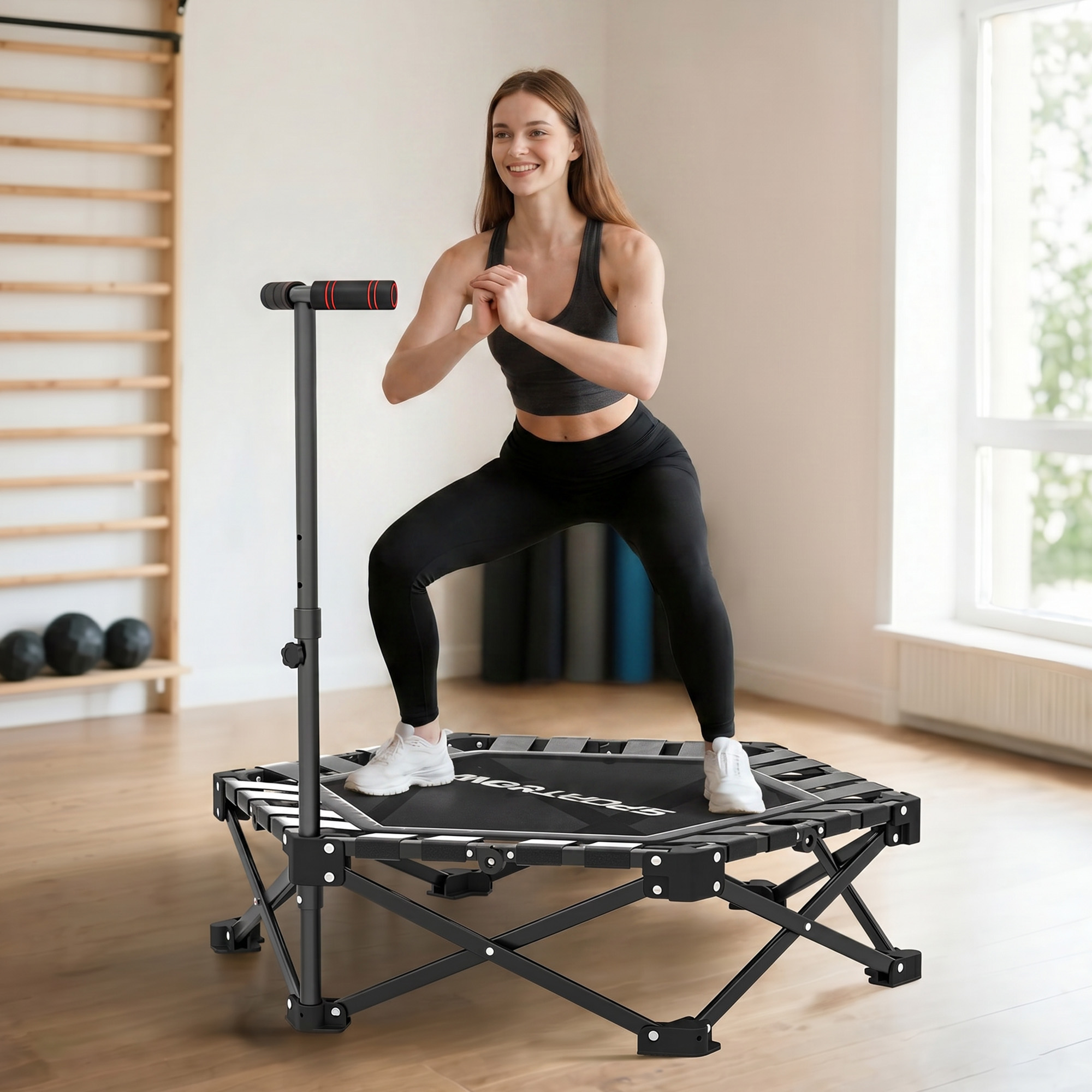 Sulankstomas fitnesso batutas su T rankena, juodas, 120 kg - Image 2