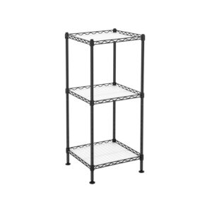 3 riiulitasandiga metallist vannitoariiul, must, 30 x 30 x 73 cm, kandevõime kuni 60 kg
