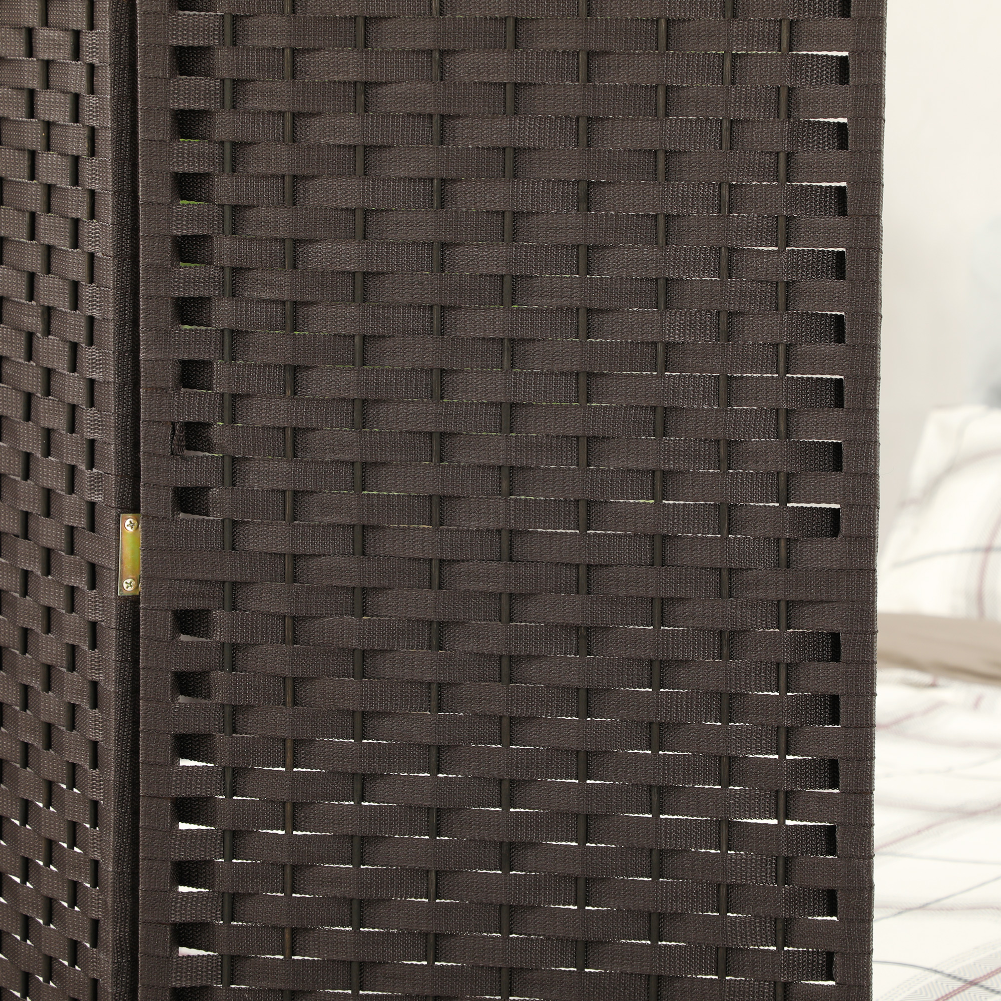 4 dalių kambario pertvara, sulankstoma privatumo pertvara, ruda, 160 x 170 cm - Image 8