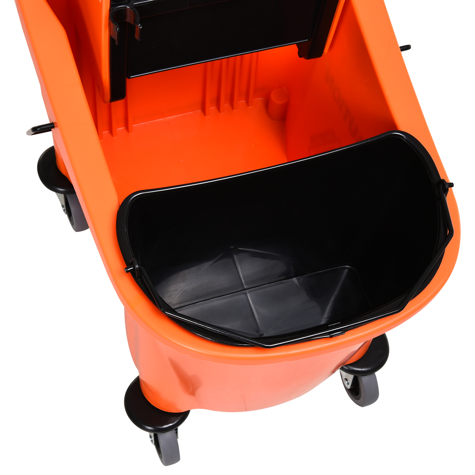 Valymo vežimėlis su išgręžimo spaustuvu, 36 l, juodas / oranžinis, 54 x 41 x 91,5 cm - Image 9
