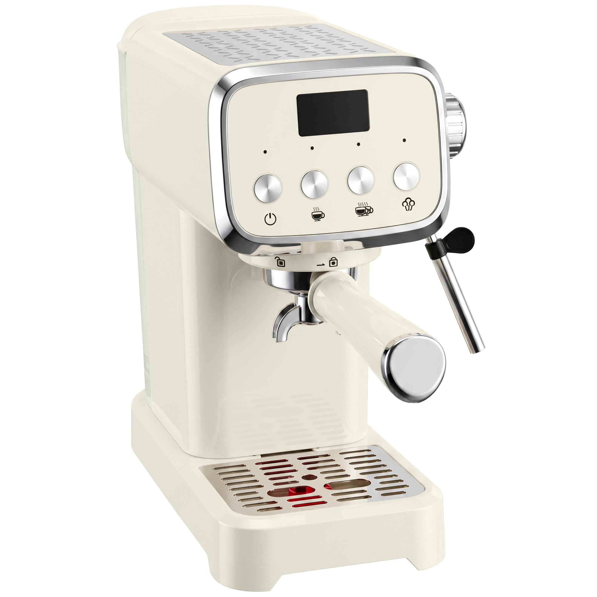 Espressomasin 20 bar, 1,2 l, kreemvalge / hõbedane