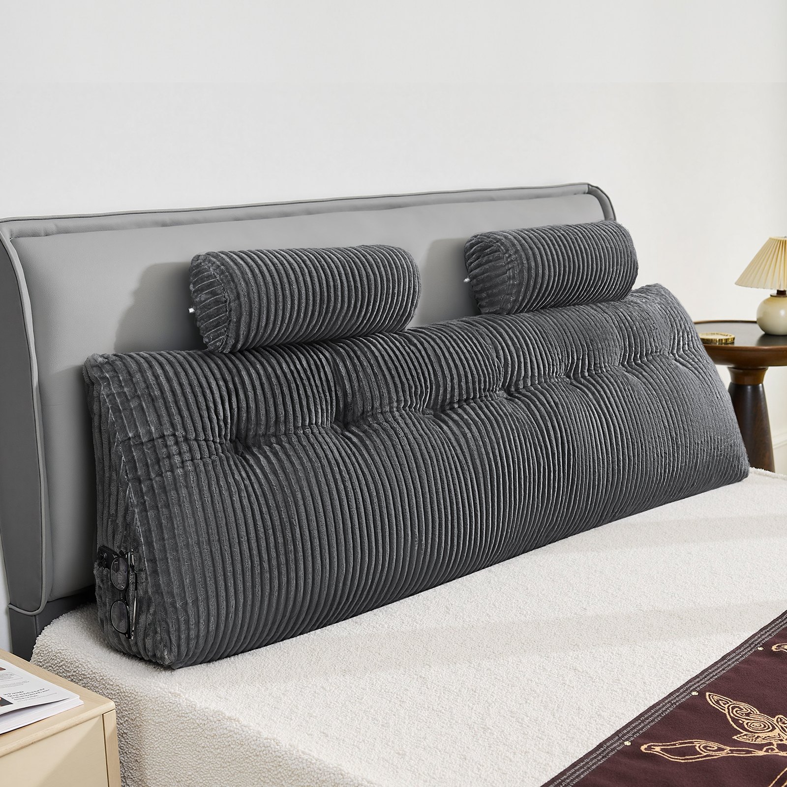 King size voodipeatsipadi, kiilukujuline, 2 küljetasku ja 2 peatoega