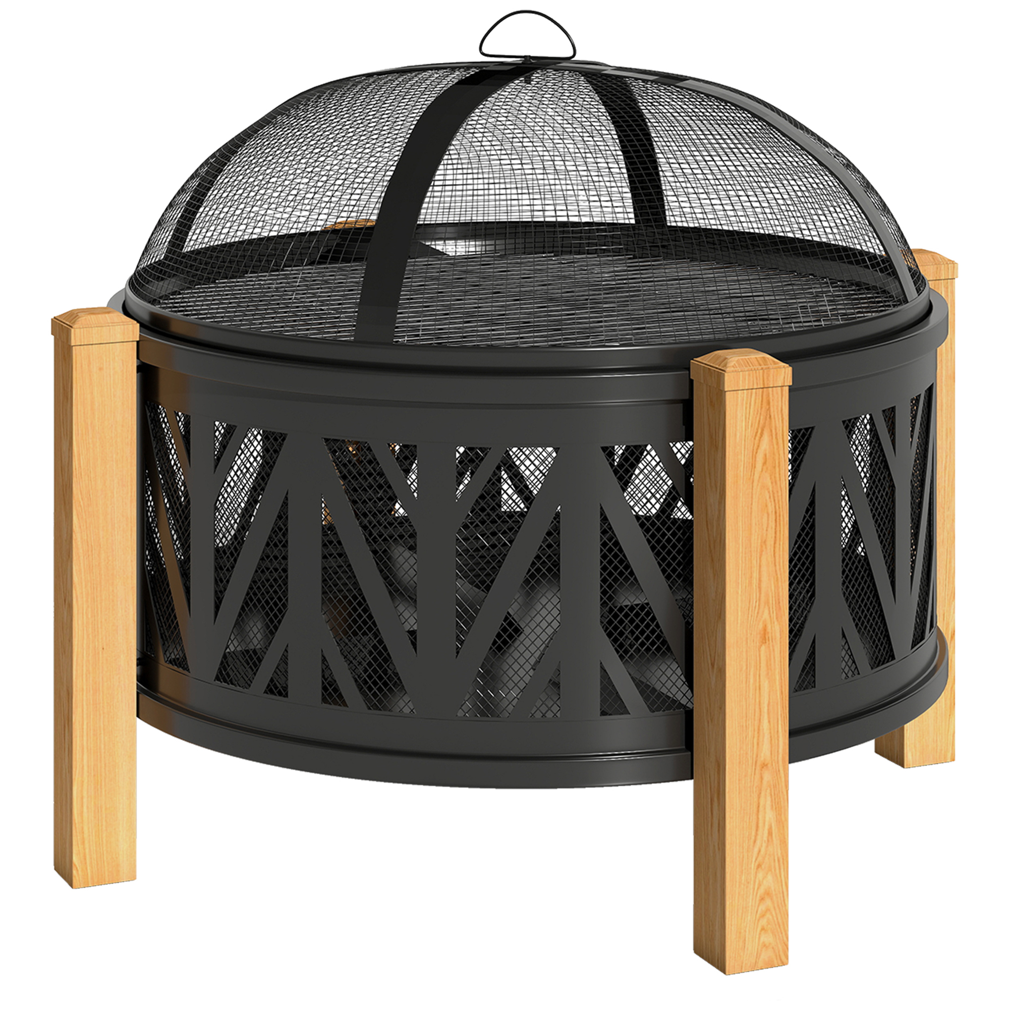 2-in-1 lõkkealus, Ø75 x 58 cm, must