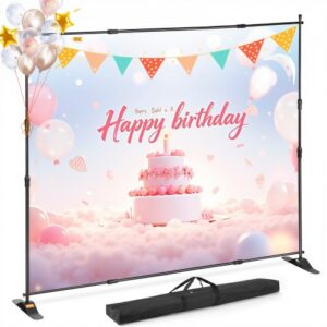 Regulējams fona banera statīvs 170–300 cm x 110–240 cm ar pārnēsāšanas somu