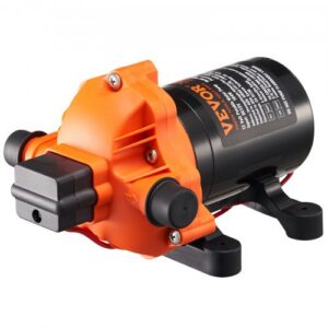 12 V membraanpump, 13,25 l/min, 3-kambriline veepump
