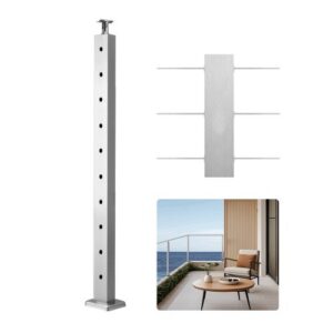 Kaapelikäsijohteen tolppa, 91,4 cm, 1 kpl, ruostumatonta terästä, hopea